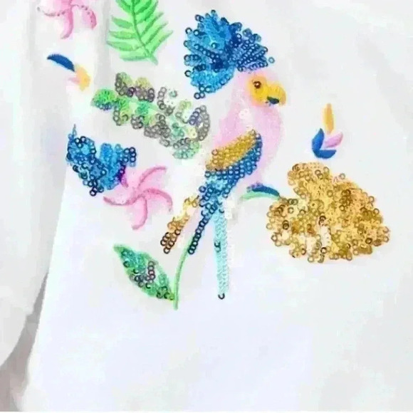 NWOT Lilly Pulitzer Large Sheridan Sweatshirt w Sequins and Embroidery Item# 2L - Picture 3 of 7